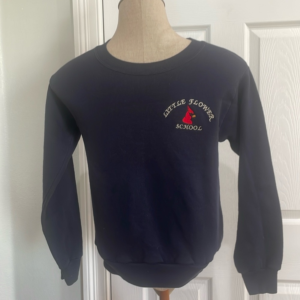 Royal Park little flower School, navy blue sweatshirt cotton boys girls size M